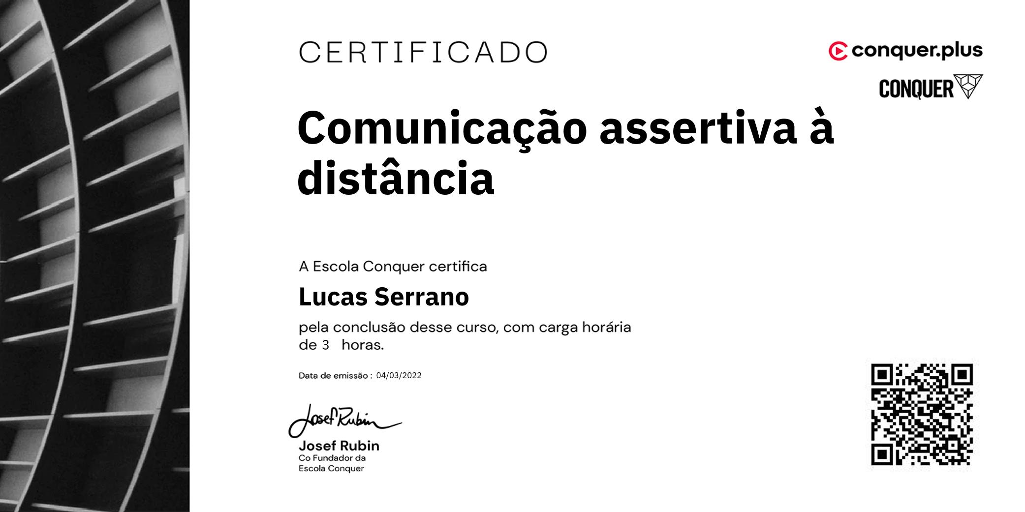 Certificado de Comunicação assertiva à distância